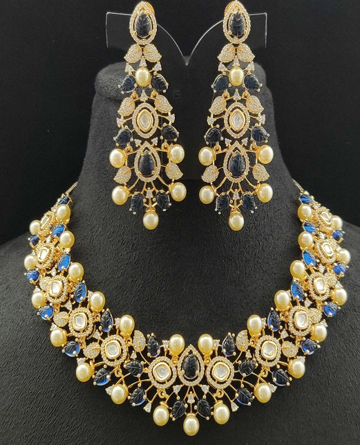 AD KUNDAN FUSION CARVING NECKLACE