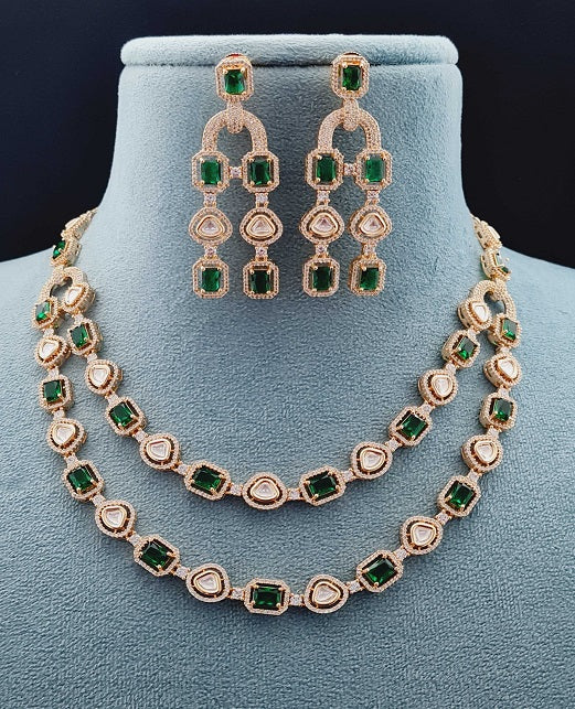 2 LAYERED AD KUNDAN FUSION NECKLACE