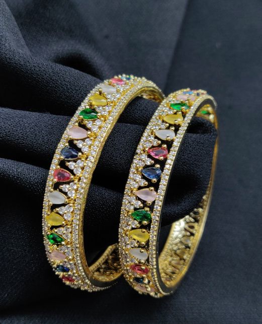 TRENDY MULTICOLOR AD 2PC BANGLES