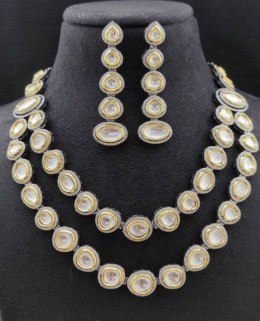 2 LAYERED AD KUNDAN FUSION NECKLACE