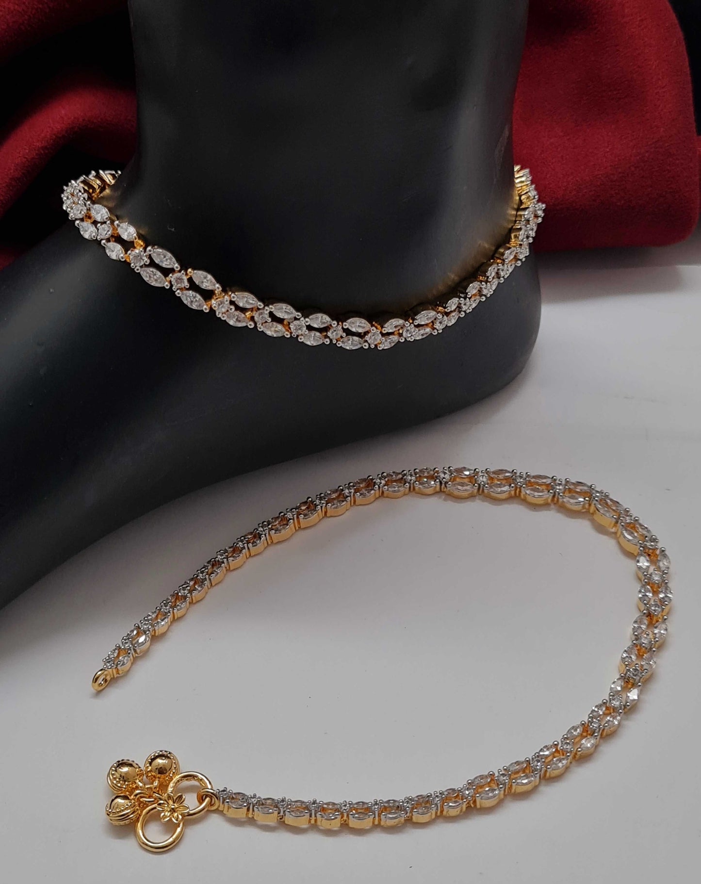 FANCY CRYSTAL CZ PAYAL (ANKLET)