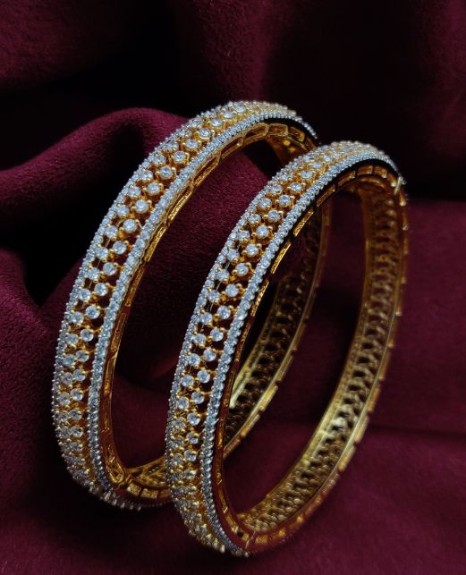 DIAMOND LOOK CLASSIC AD 2PC BANGLES