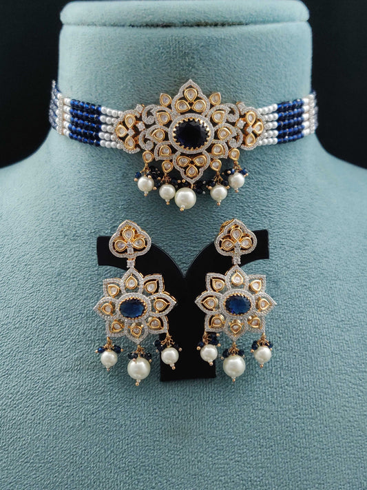 PEARL AD KUNDAN FUSION CHOKER