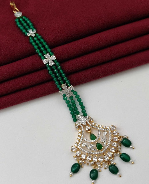 BEADED STYLISH CZ MAANG TIKKA