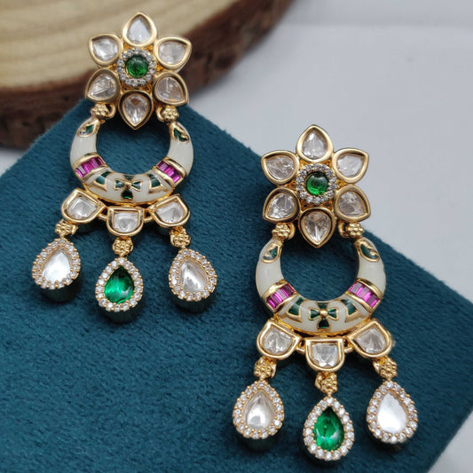 FANCY CHANDBALI KUNDAN EARRINGS