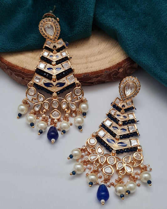 PEARL ELEGANCE KUNDAN EARRINGS