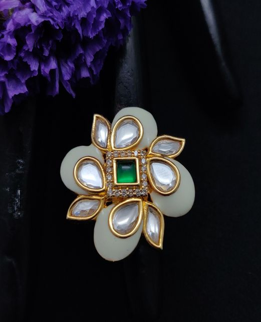 MEENAKARI KUNDAN FINGER RINGS