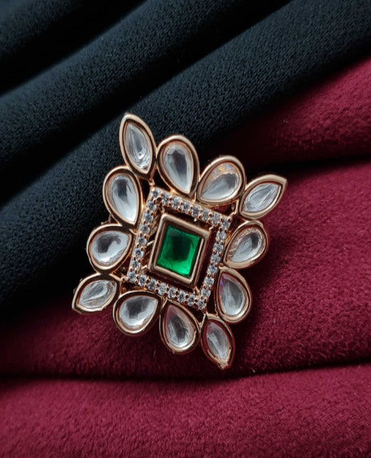 SQUARE DESIGN KUNDAN FINGER RINGS