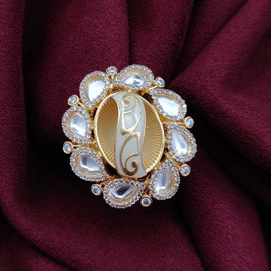 EMBELLISHED KUNDAN FINGER RINGS