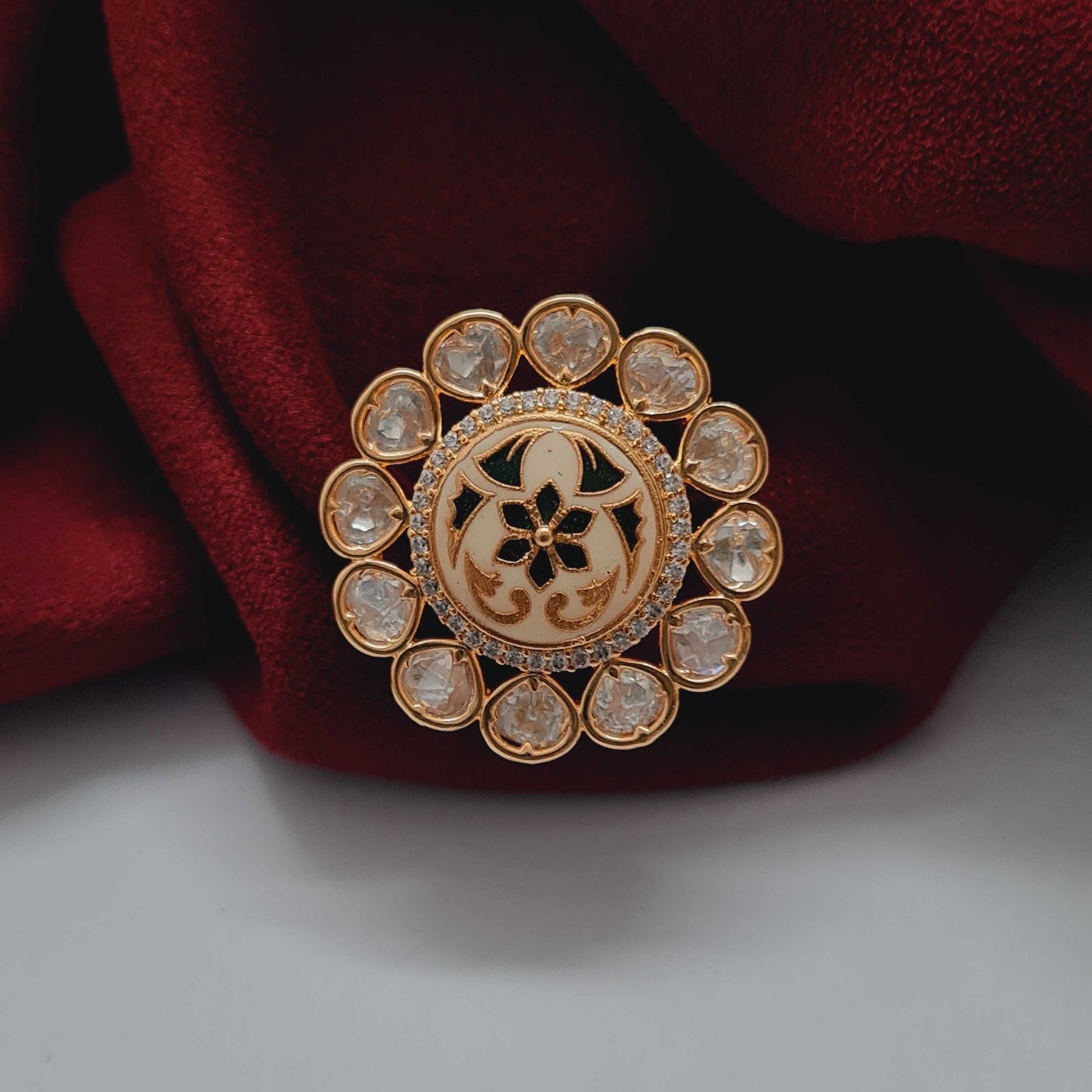 TRENDY KUNDAN FINGER RINGS