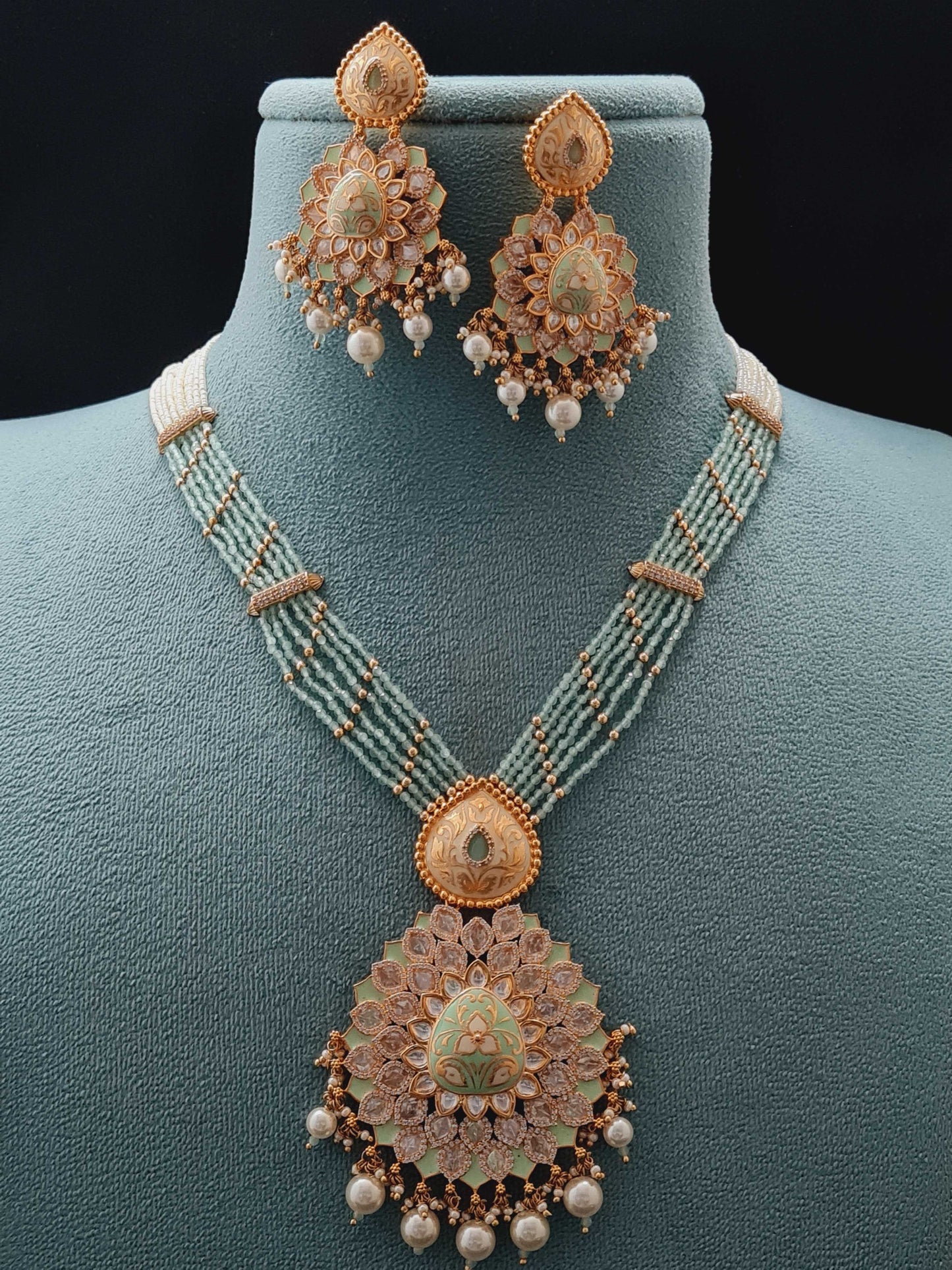 DESIGNER KUNDAN MALA PENDANT SET