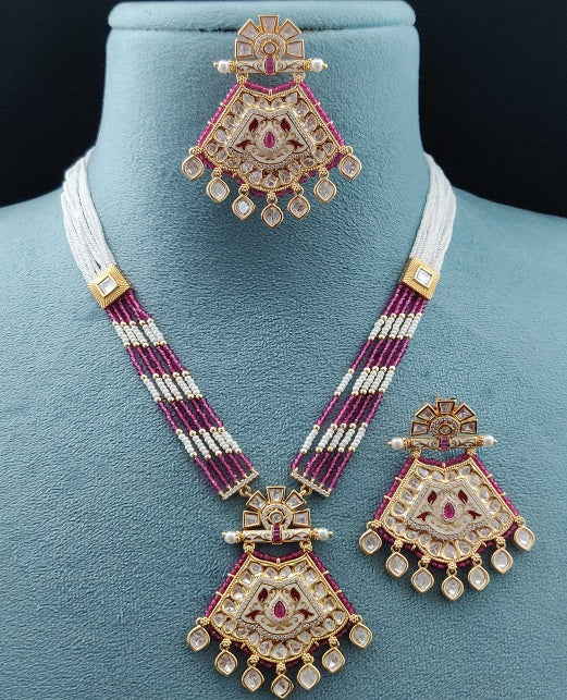 BEADS FANCY KUNDAN MALA PENDENT SET