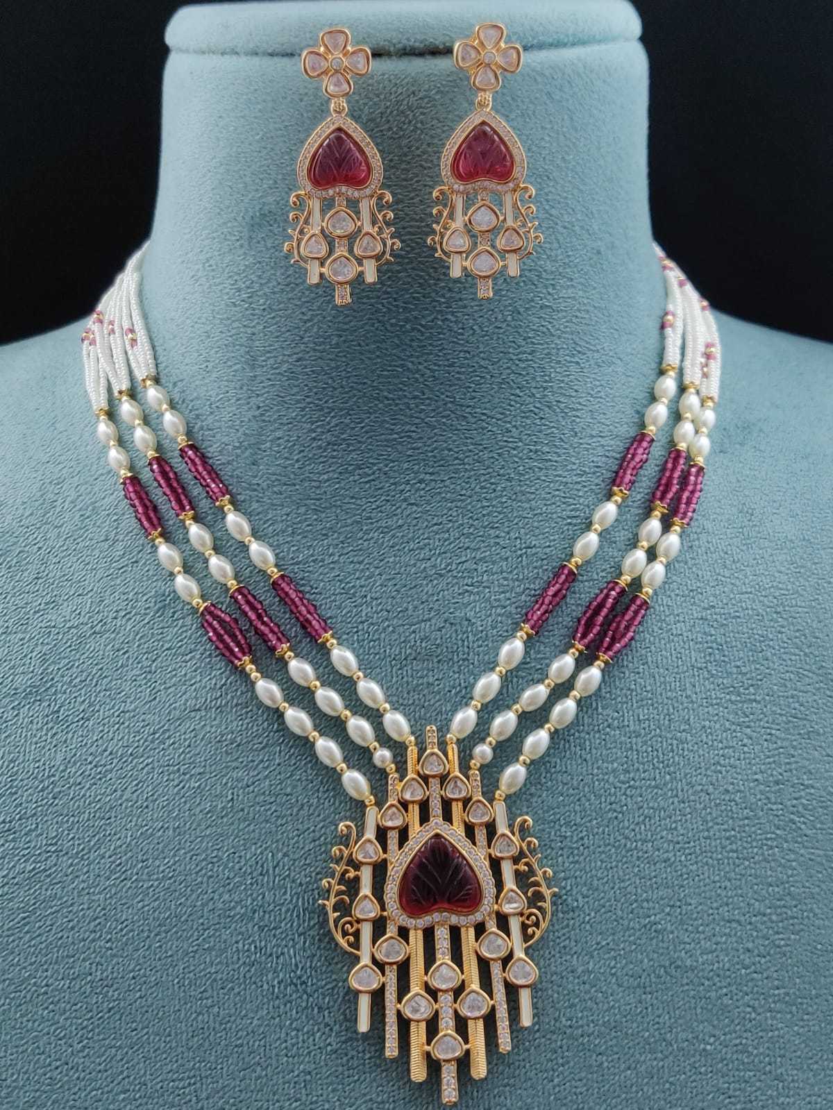 FANCY KUNDAN MALA PENDANT SET