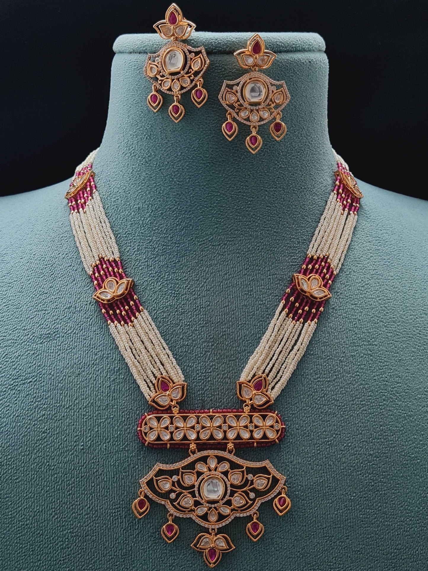 ELEGANT KUNDAN MALA PENDANT SET