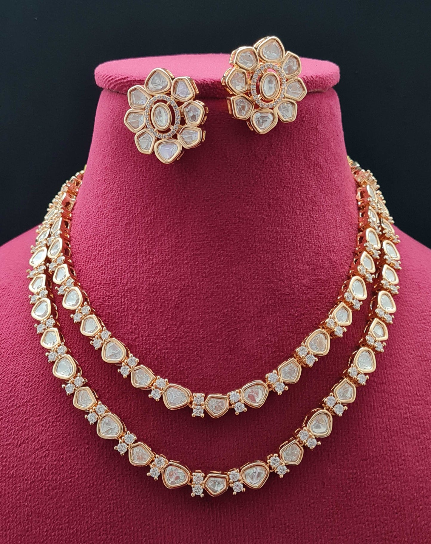 2 LAYER GORGEOUS UNCUT KUNDAN NECKLACE