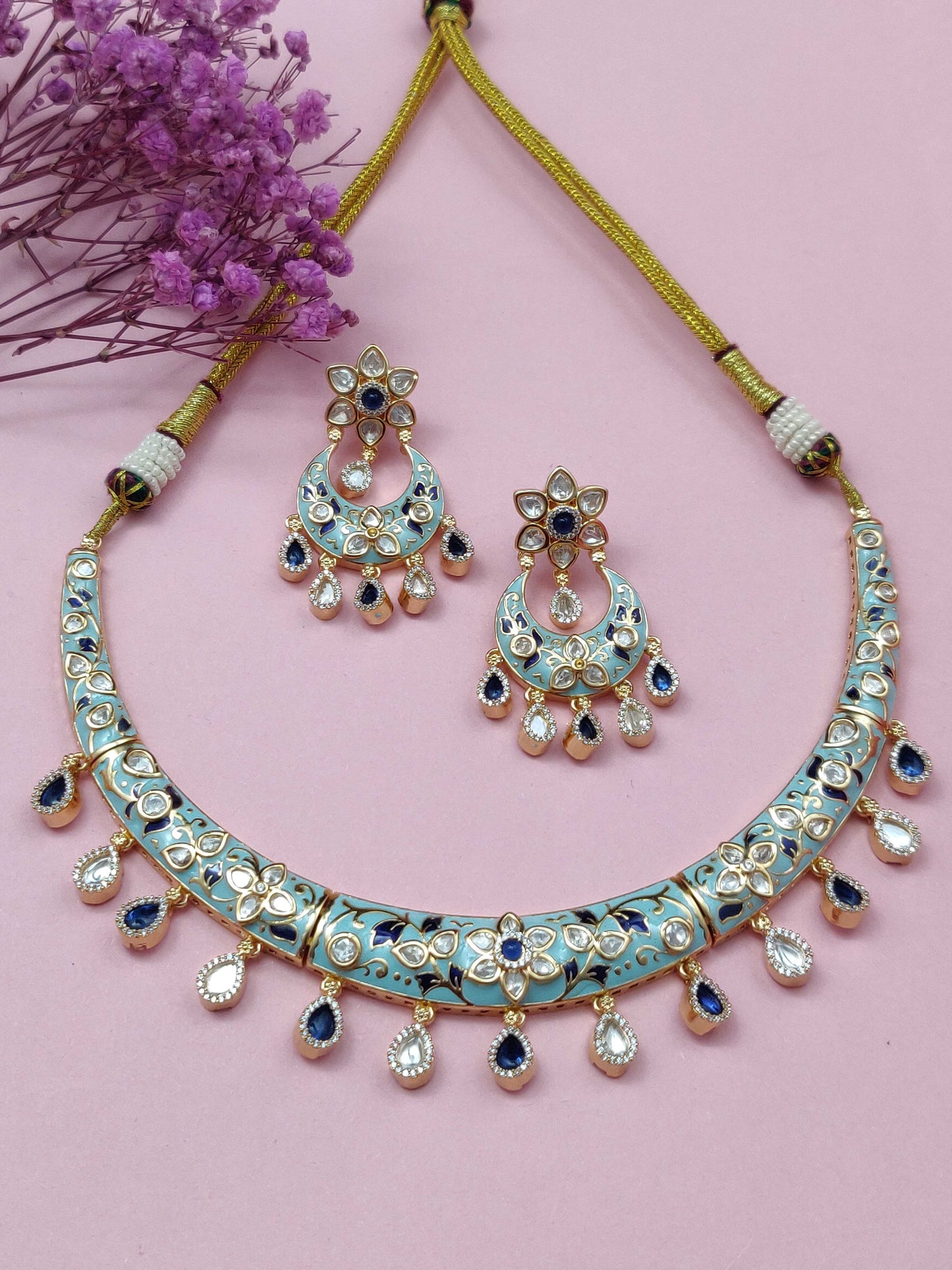 MEENAKARI ELEGANT KUNDAN NECKLACE