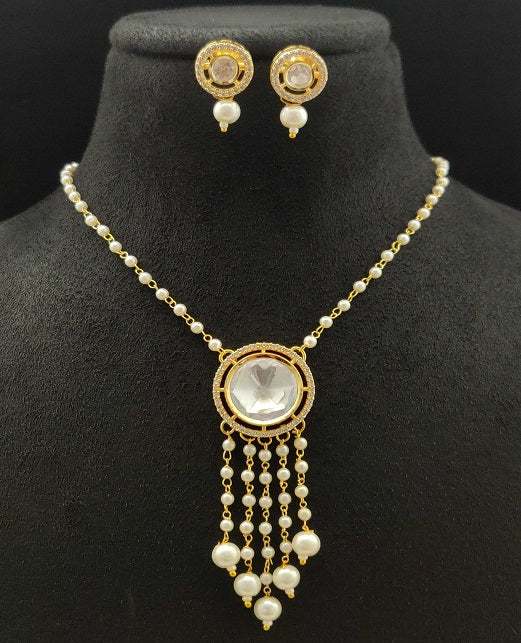 PEARL KUNDAN CHAIN SET