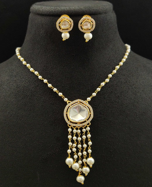 PEARL KUNDAN CHAIN SET