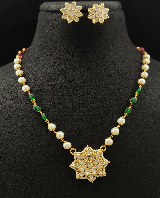 PEARL KUNDAN MALA PENDANT SET