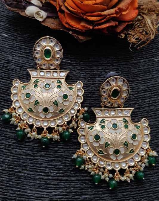 FLORAL DESIGN KUNDAN EARRINGS