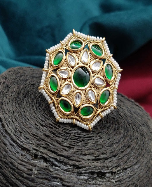 FLORAL DESIGN KUNDAN FINGER RINGS