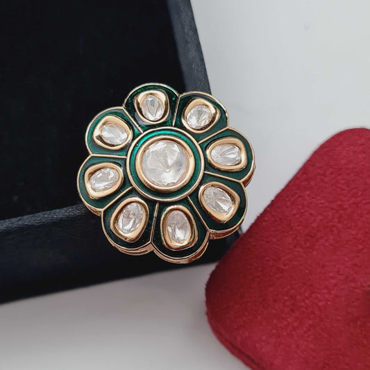 MEENAKARI KUNDAN FINGER RINGS