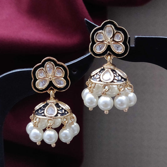 MEENAKARI SMALL KUNDAN JHUMKI