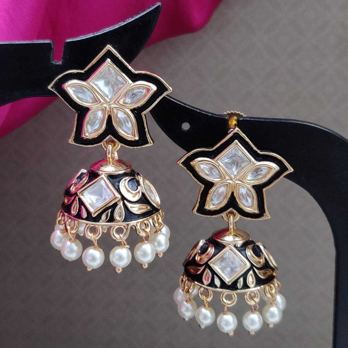 FANCY SMALL KUNDAN JHUMKI