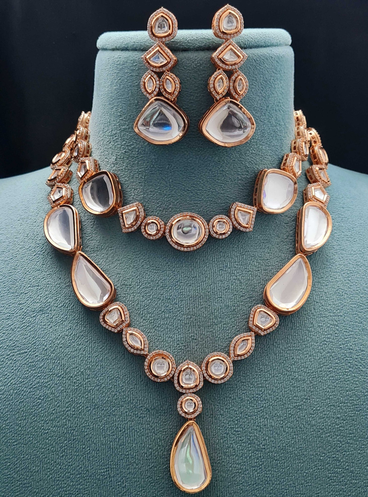 2 LAYER AD KUNDAN FUSION NECKLACE