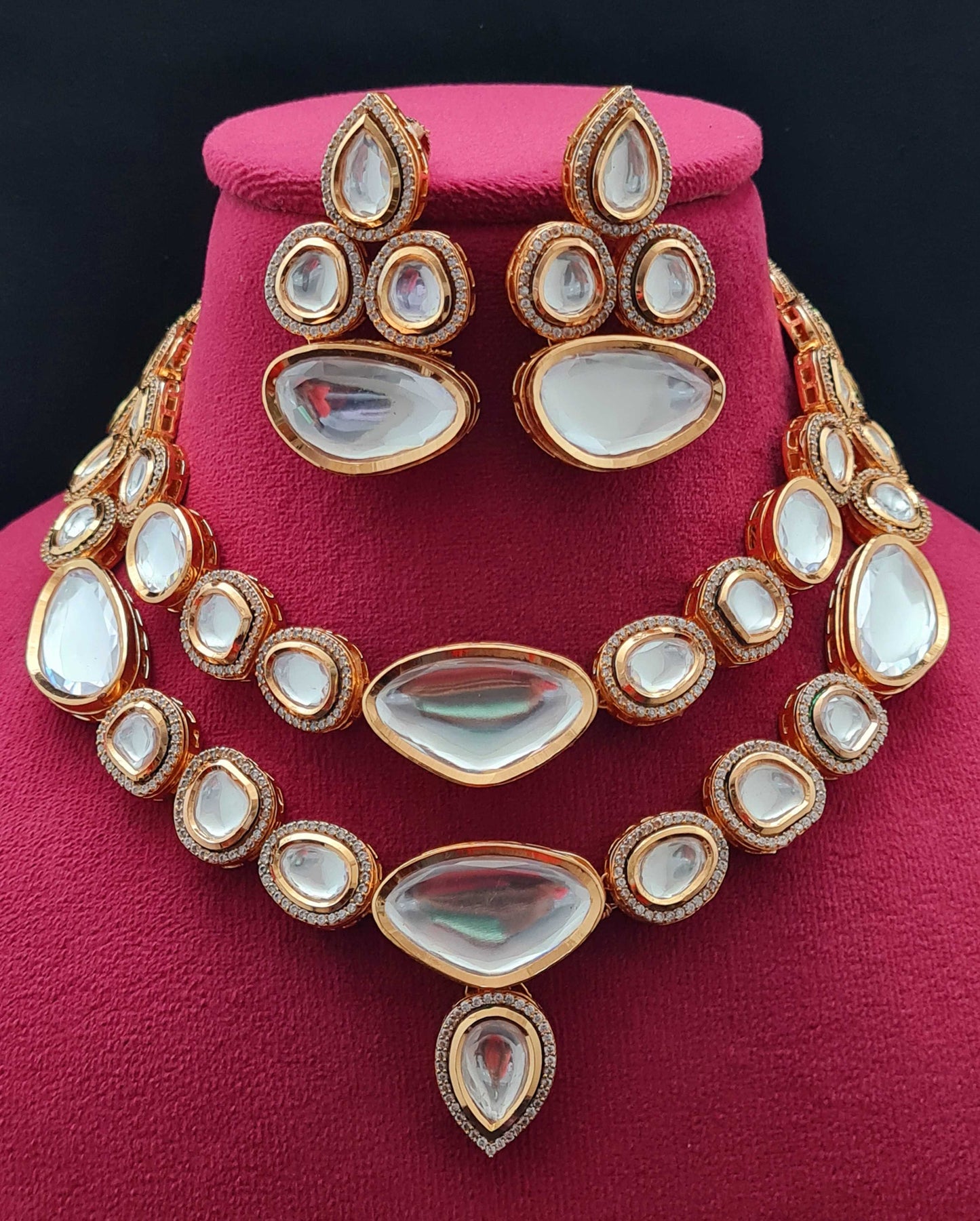 2 LAYER AD KUNDAN FUSION NECKLACE