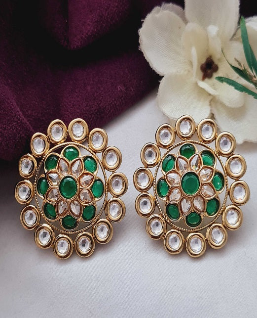 FLORAL DESIGN KUNDAN STUDS