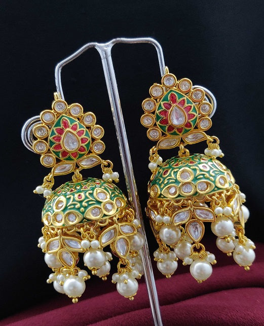 MEENAKARI KUNDAN JHUMKI