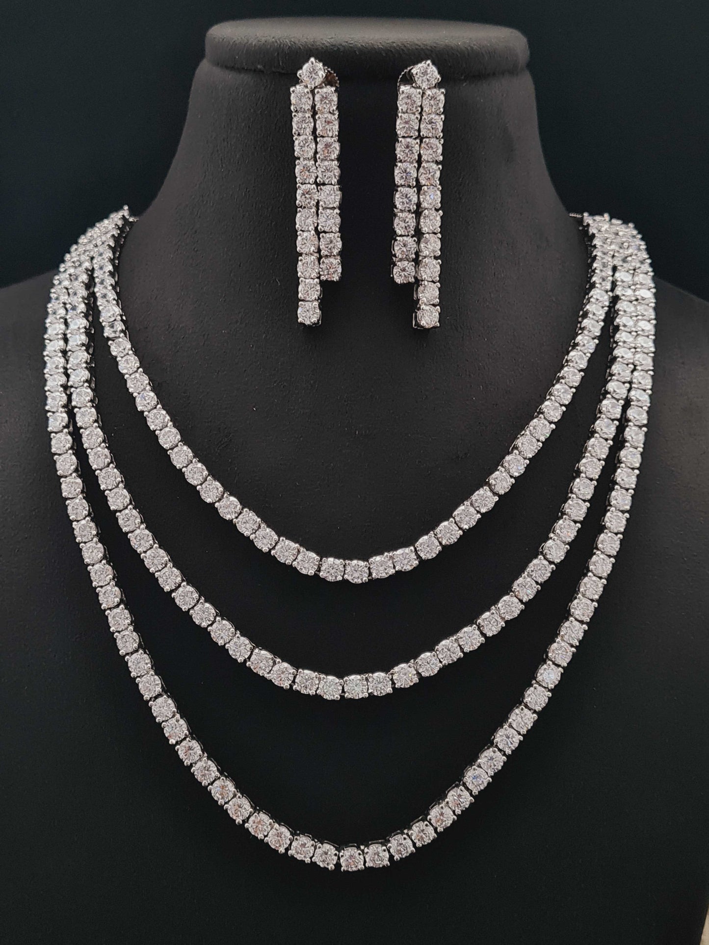 SOLITAIRE LAYER CZ NECKLACE