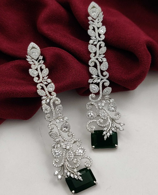 DESIGNER LONG CZ EARRINGS