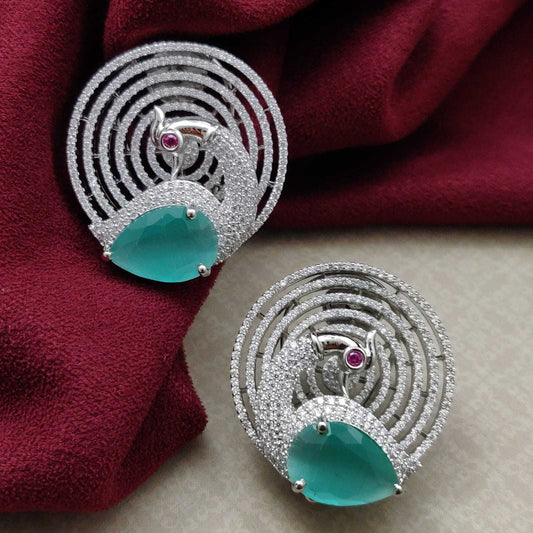 PEACOCK DESIGN CZ EARRINGS