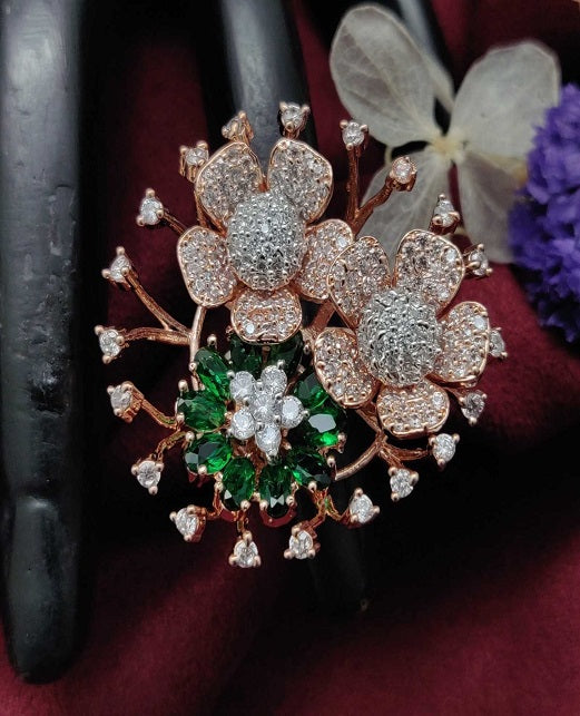 FLORAL DESIGN CZ FINGER RINGS