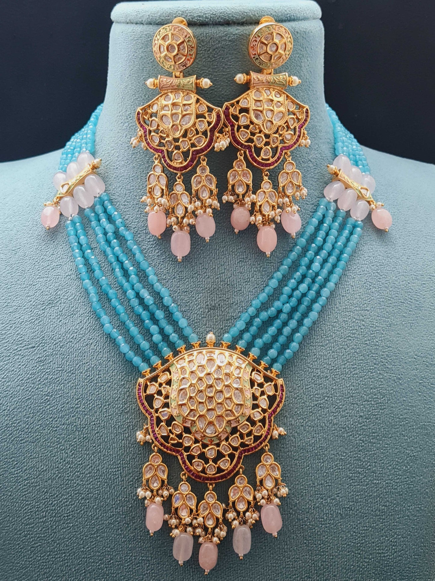 DESIGNER KUNDAN MALA PENDANT SET