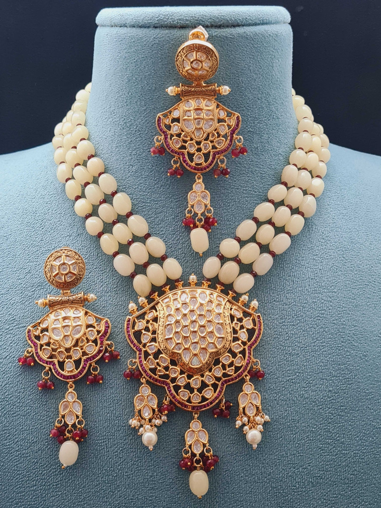 DESIGNER KUNDAN MALA PENDANT SET