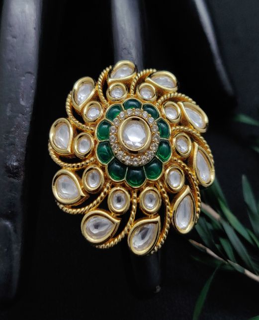 EMBELLISHED KUNDAN FINGER RINGS