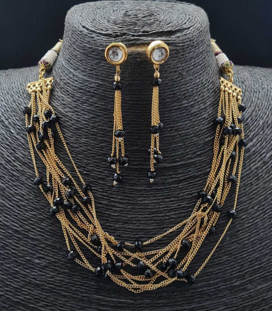 MULTI LAYERED BEADED ANTIQUE NECKLACE